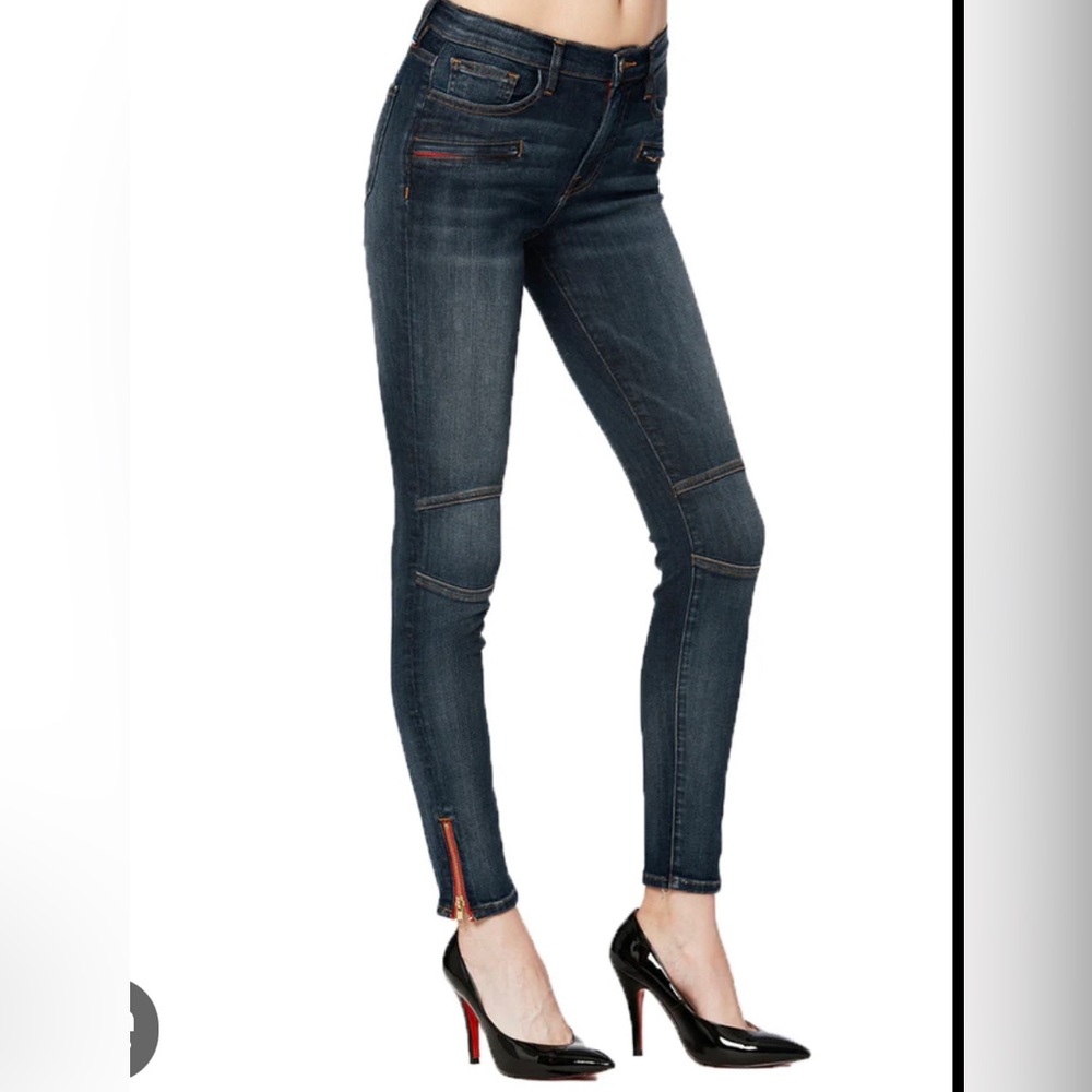 Etienne Marcel Camo Skinny Leg Women’s Size 29 Pants jeans red zipper Denim - Picture 13 of 16